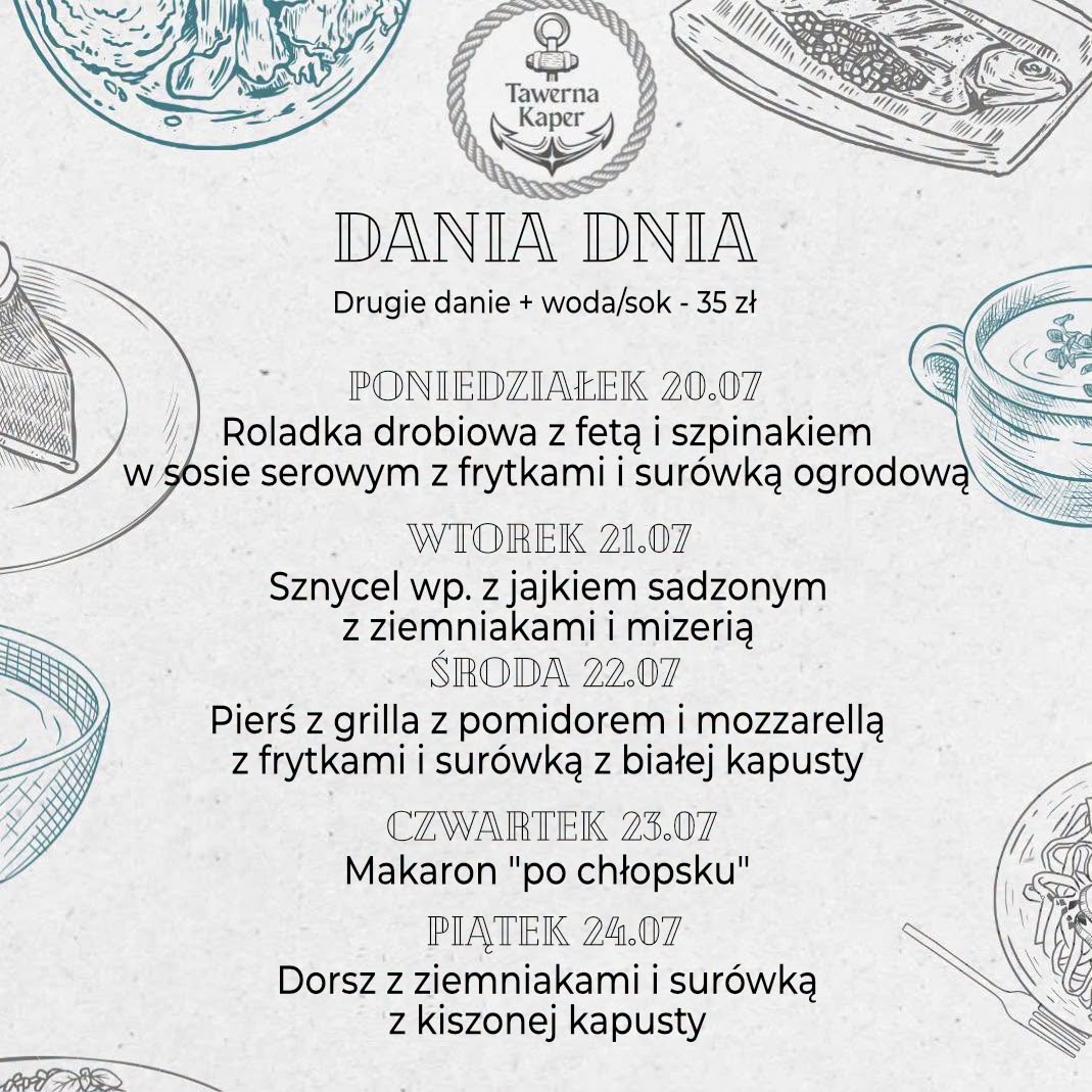 Dania Dnia w Kaperze - pyszny obiad za 35 zł w restauracji z widokiem na panoramę Iławy